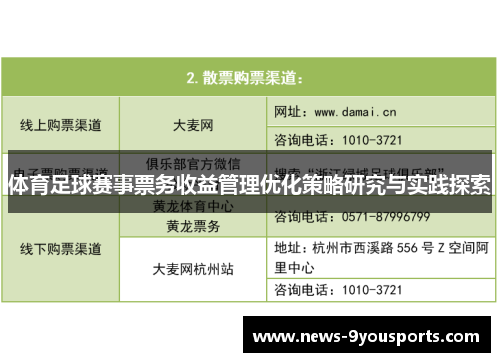 体育足球赛事票务收益管理优化策略研究与实践探索