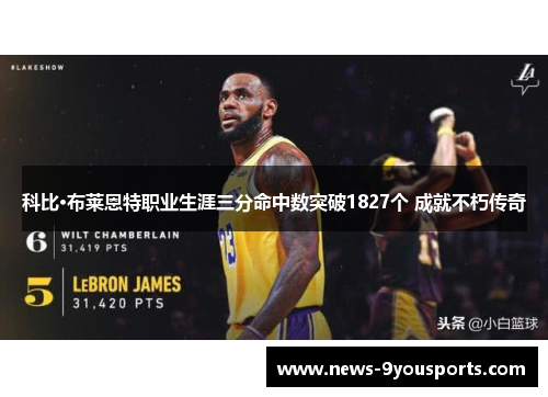 科比·布莱恩特职业生涯三分命中数突破1827个 成就不朽传奇